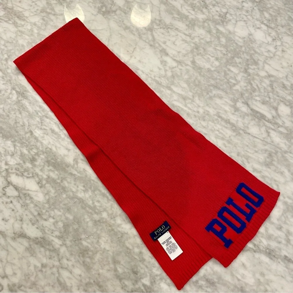 Polo Ralph Lauren Red Cotton Scarf